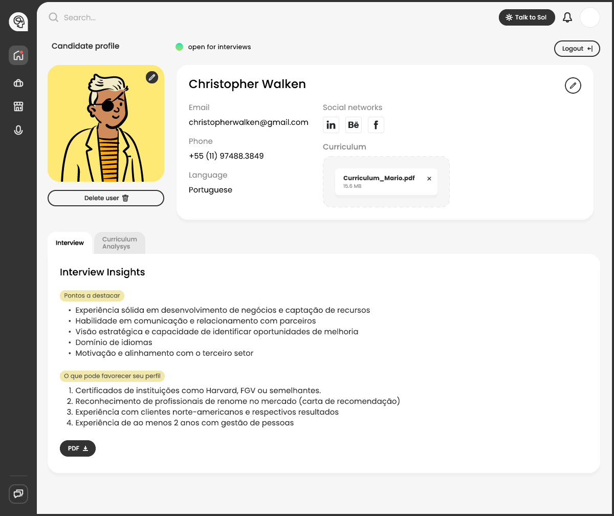 Perfil Candidato Solu